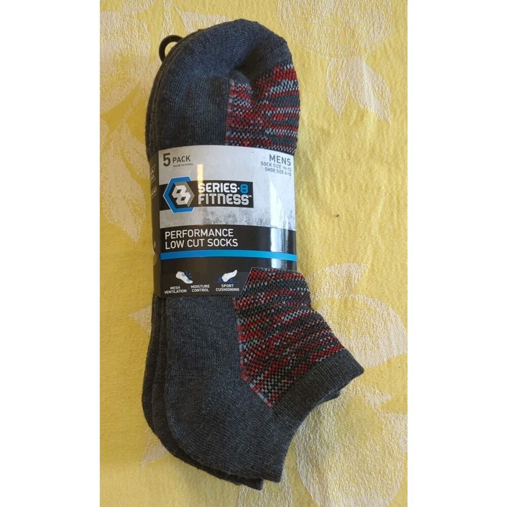 Men’s Low‎ Cut Socks 5pk Series-8 Fitness Size 10-13 Performance